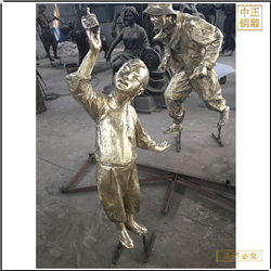 小女孩人物铜雕塑 