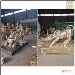 小型华尔街牛铜雕 