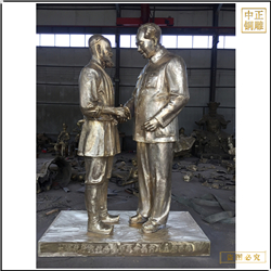 名人握手铜雕塑 