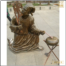 纯铜皮影戏雕塑 