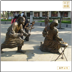 景观玩皮影戏雕塑 