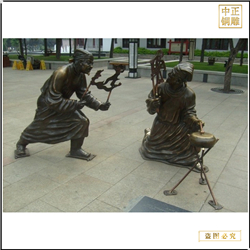 铸铜皮影戏雕塑 