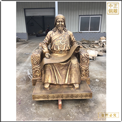 纯铜忽必烈人物雕塑铸造 