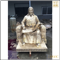 忽必烈人物纯铜雕塑 