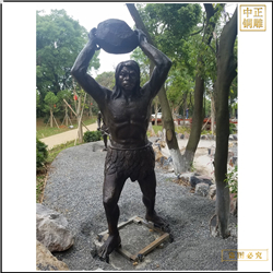 马坝人园林铜雕塑 