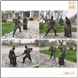 室外园区人物雕塑铸造 