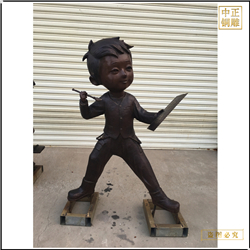小男孩铜雕塑铸造 