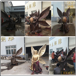 铸铜西方人物雕塑 