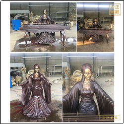 大型古筝人物雕塑铸造