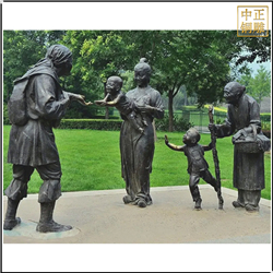 园林人物铜雕塑