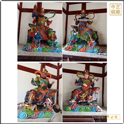 大型彩绘四大天王铜佛像定做