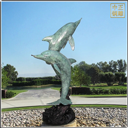 景观海豚动物雕塑