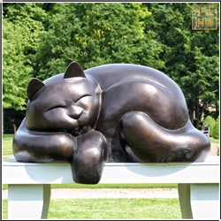 睡觉小猫景观铜雕塑