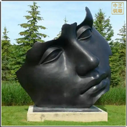 抽象人脸铜雕塑