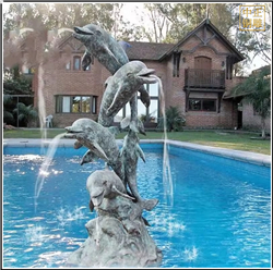 海豚喷泉小区景观雕塑 