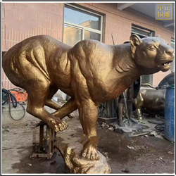 大型豹子铜雕塑 