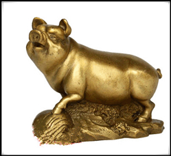 铜猪雕塑|动物雕塑厂家生产铜猪